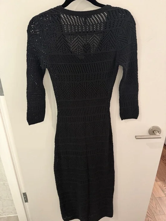 rag & bone Renée Crochet Midi Dress NWT  Size XS Black - Picture 6 of 7